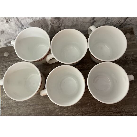 Vintage Corning Ware White 2 Tone Stripe Cup Set of 6 47 - Picture 5 of 5